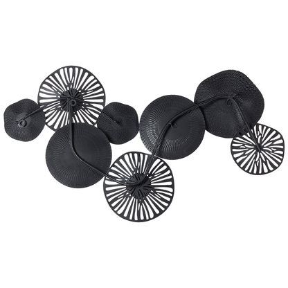 Handcrafted Wall Art Black And Grey Iron 84 x 49cm