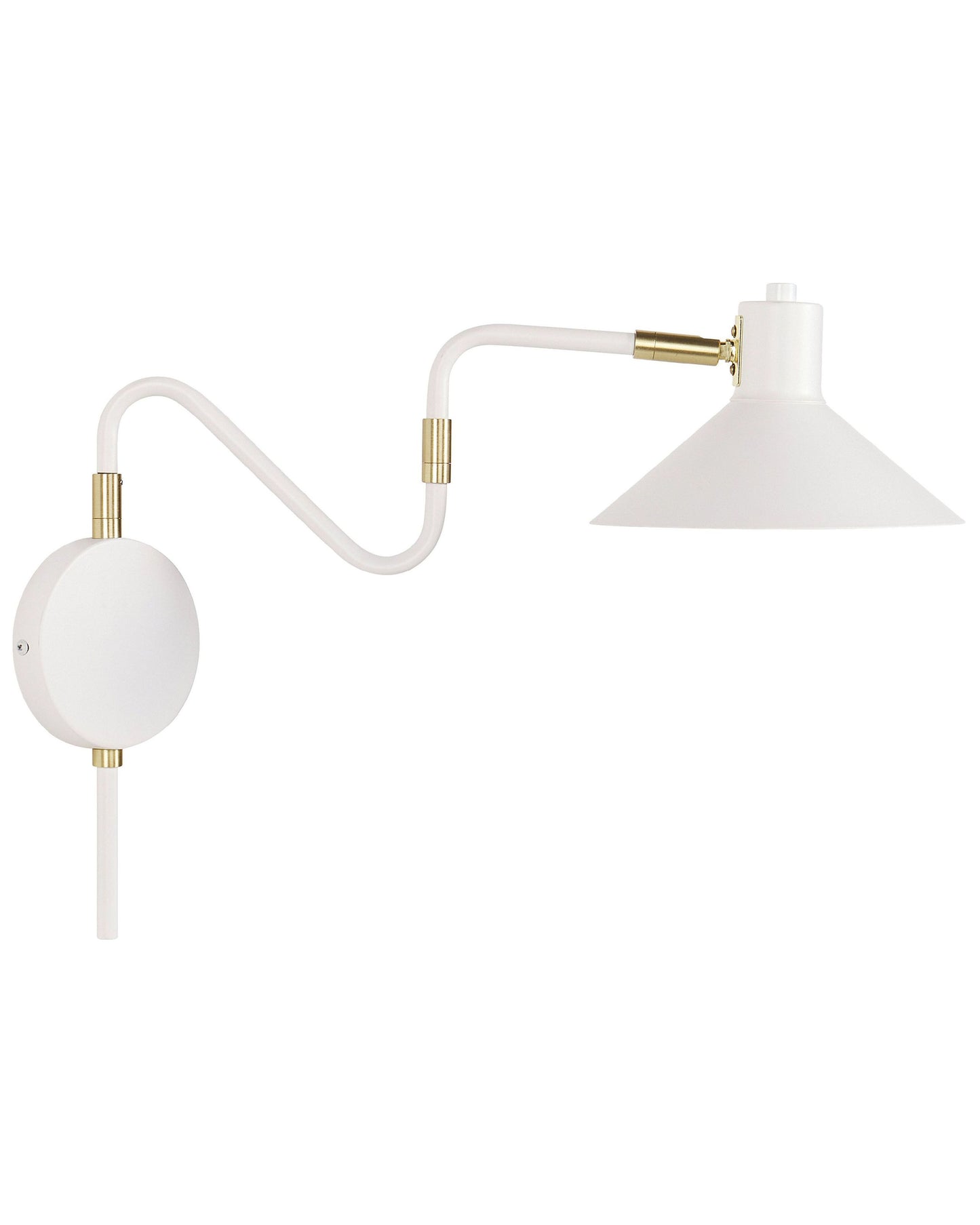 Wall Lamp White Metal Sconce With Adjustable Shade