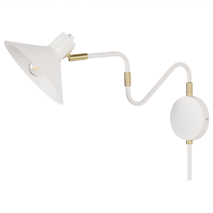 Wall Lamp White Metal Sconce With Adjustable Shade