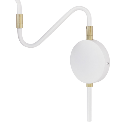Wall Lamp White Metal Sconce With Adjustable Shade