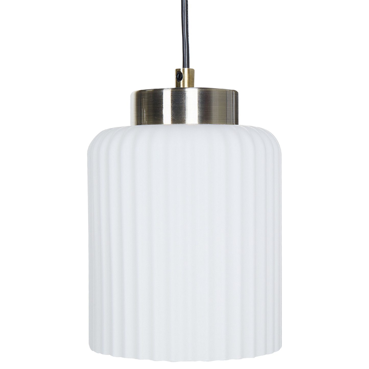 Industrial Pendant Lamp Black And Brass With Four White Glass Shades For Living Rooms