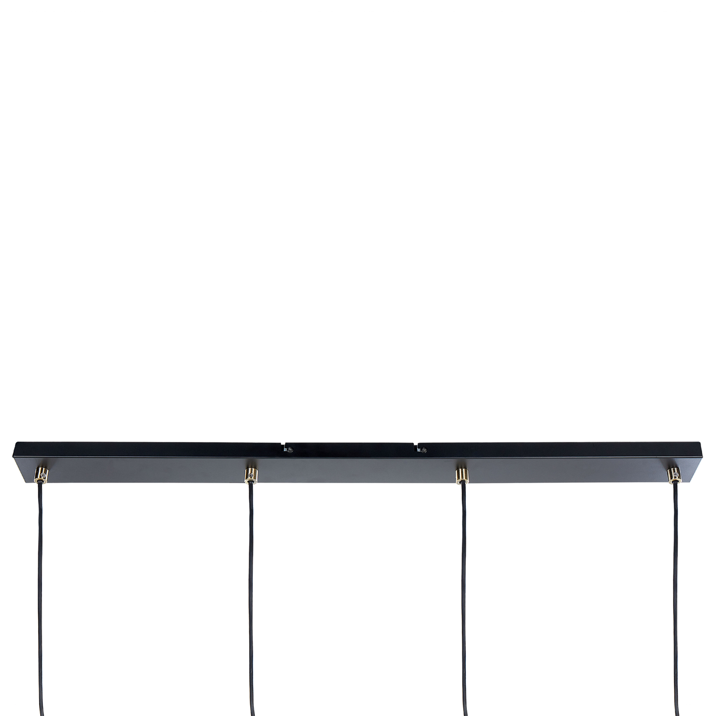 Industrial Pendant Lamp Black And Brass With Four White Glass Shades For Living Rooms