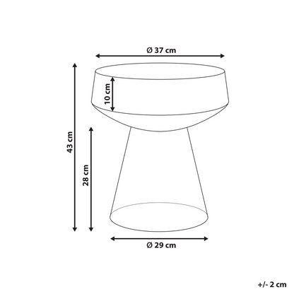 Transparent Golden Brown Glass Side End Table 37 x 37 x 43cm Oval Designer Shape Living Room Modern