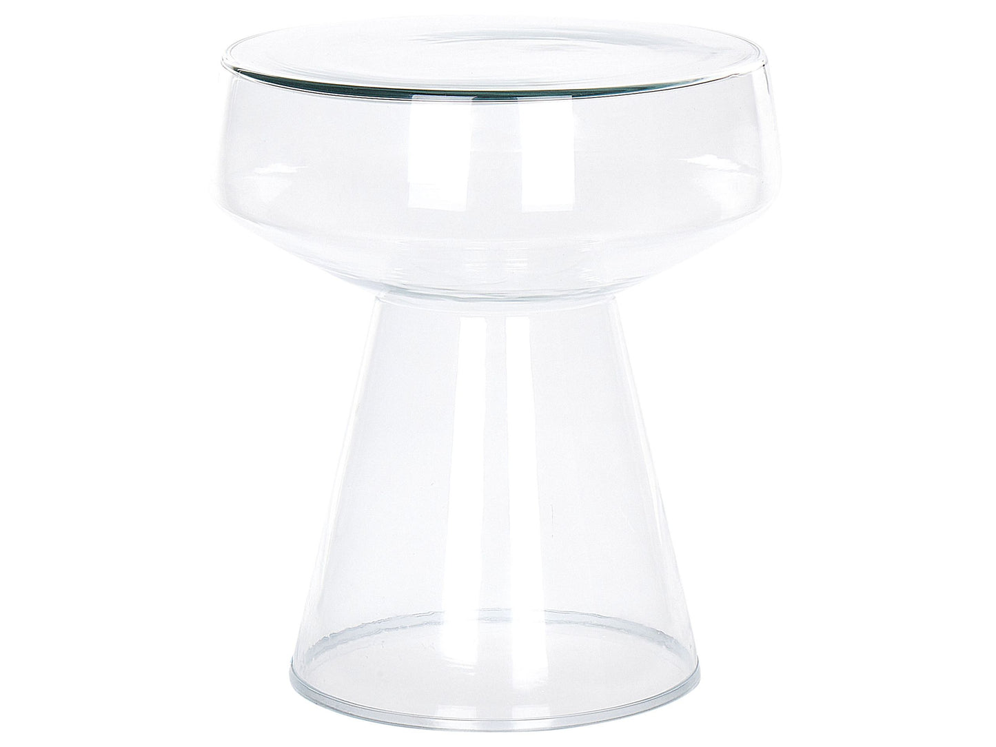 Transparent Glass Side End Table 37 x 37 x 43cm Oval Modern