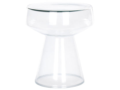 Transparent Glass Side End Table 37 x 37 x 43cm Oval Modern