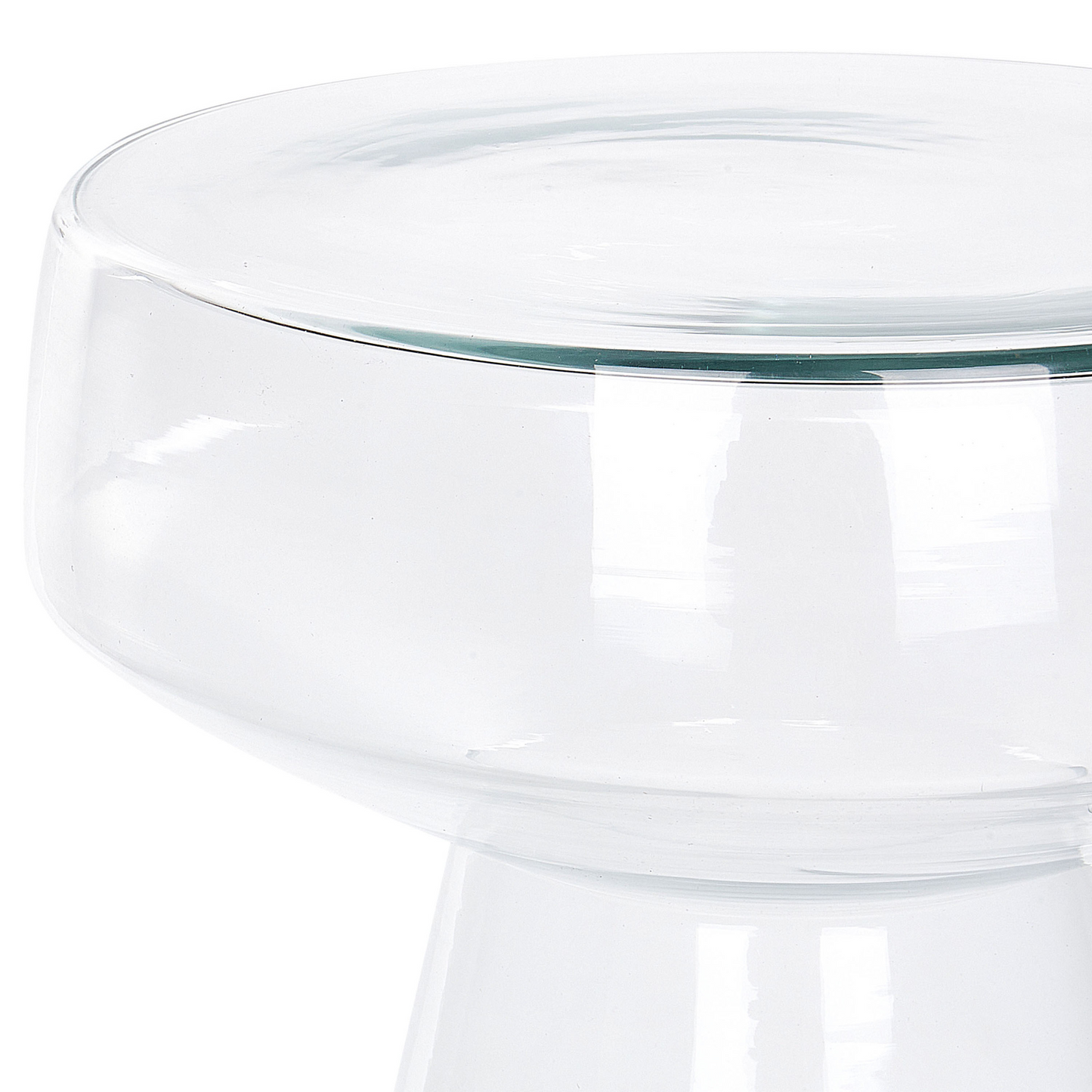 Transparent Glass Side End Table 37 x 37 x 43cm Oval Modern