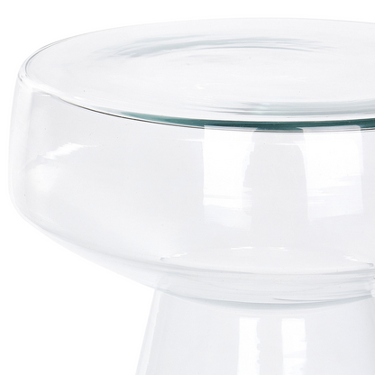 Transparent Glass Side End Table 37 x 37 x 43cm Oval Modern