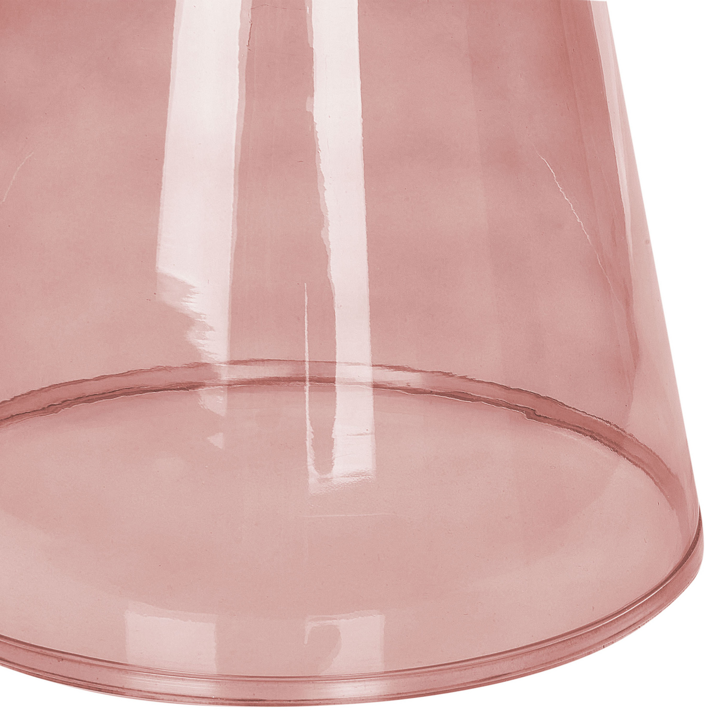 Home Oval Transparent Red Glass Side End Table 37 x 37 x 43cm