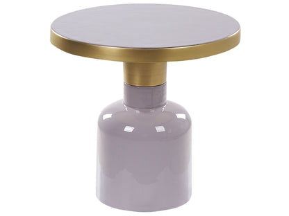 Violet Side Table 45cm Round Oval Top Iron Brass Finish Modern