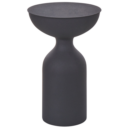Set 2 Black Iron Round Side Tables 33 and 36cm Modern