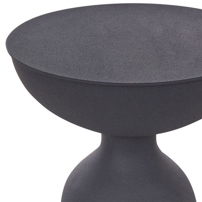 Set 2 Black Iron Round Side Tables 33 and 36cm Modern