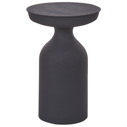 Set 2 Black Iron Round Side Tables 33 and 36cm Modern