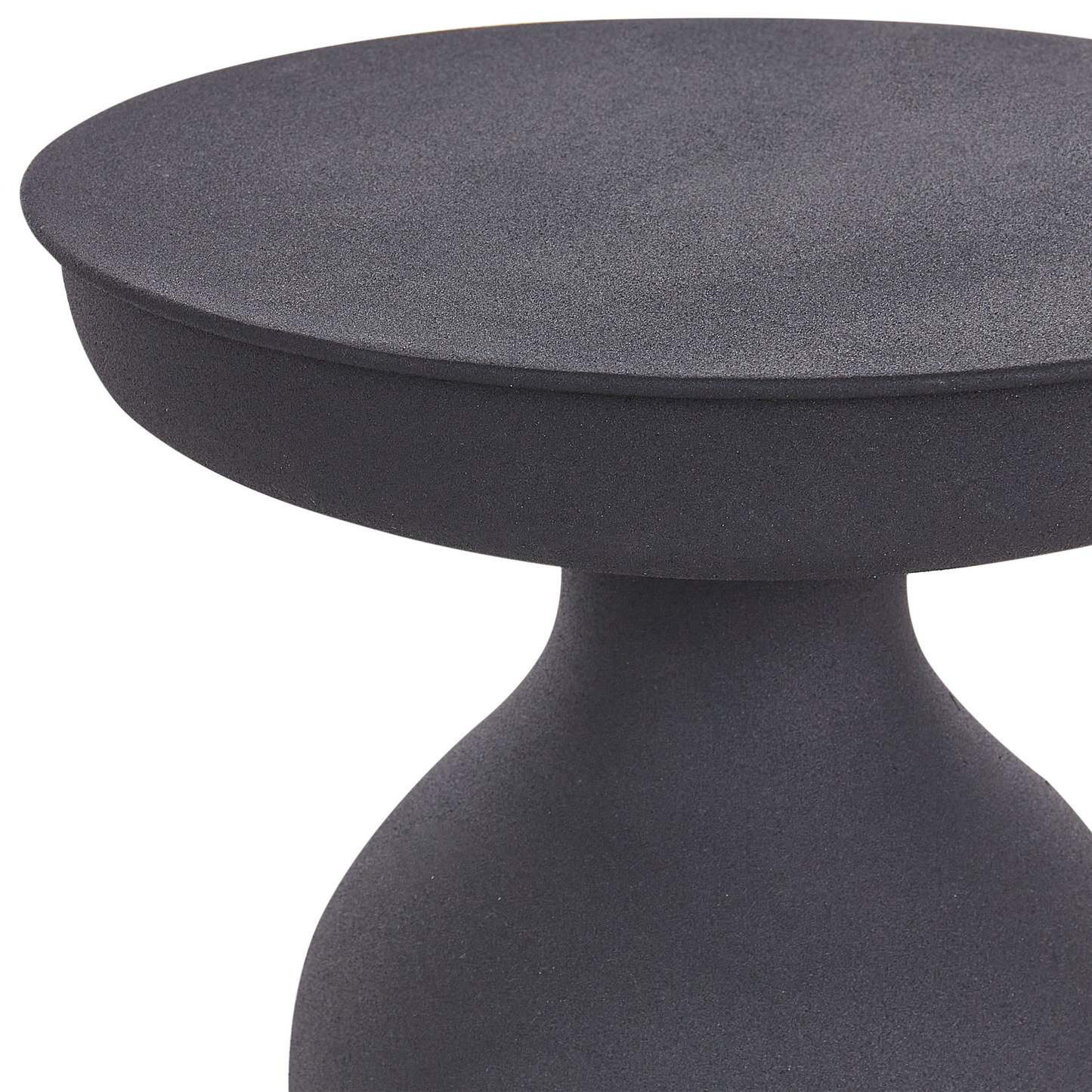 Set 2 Black Iron Round Side Tables 33 and 36cm Modern