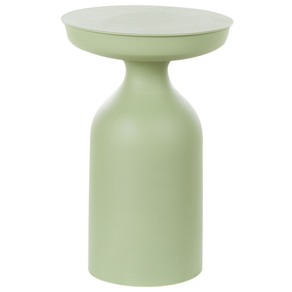 Set Of 2 Light Green Iron Round Top Side Tables