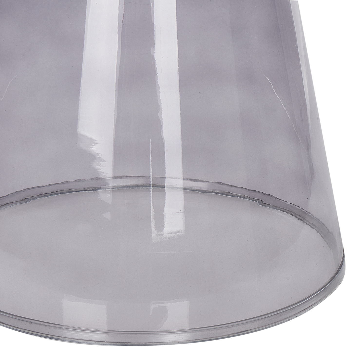 Set of 2 Transparent Grey Glass Side Tables 37 x 37 x 43cm