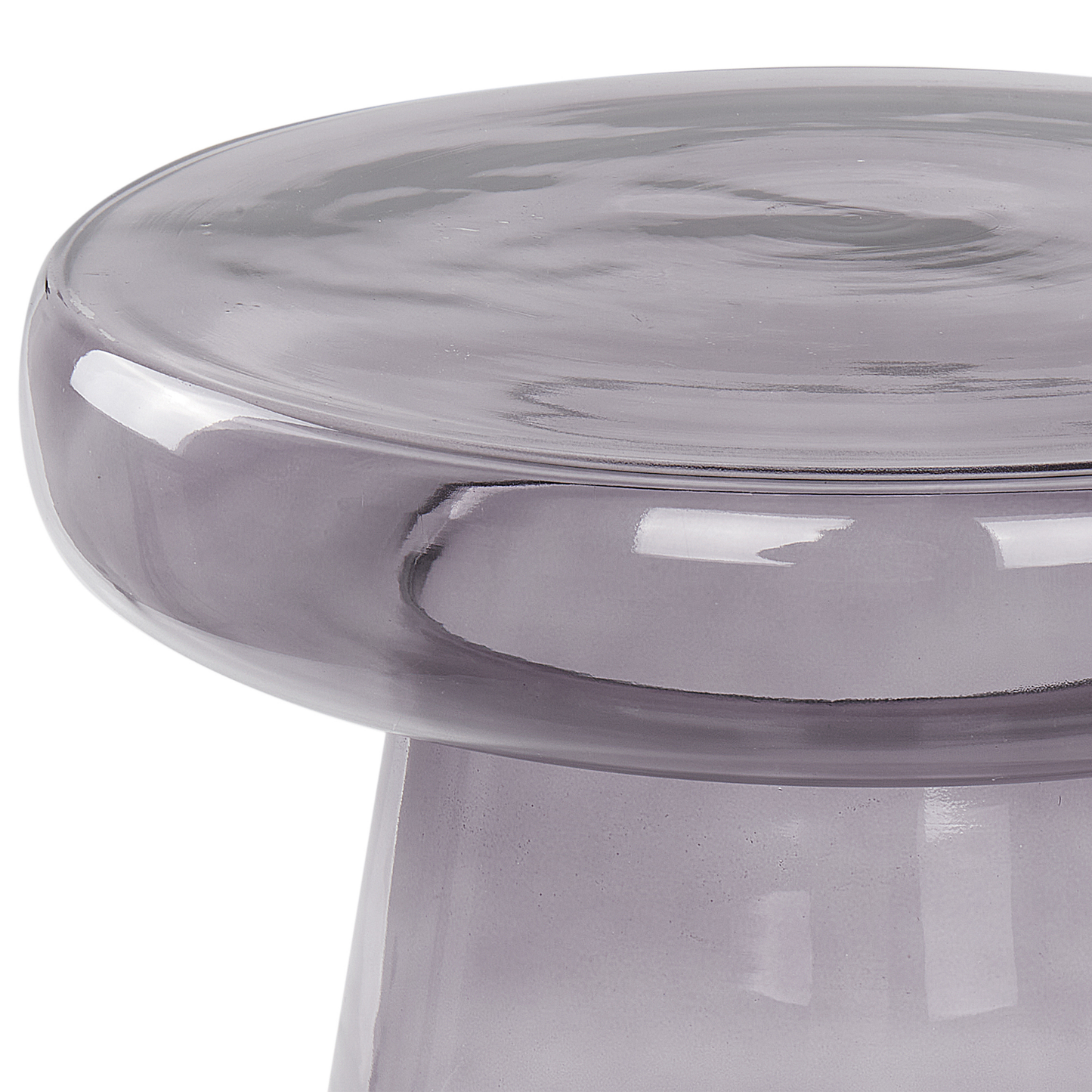 Set of 2 Transparent Grey Glass Side Tables 37 x 37 x 43cm