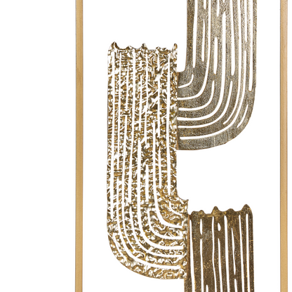 Gold Iron Four-Panel Wall Art 75 x 29cm Handmade Modern