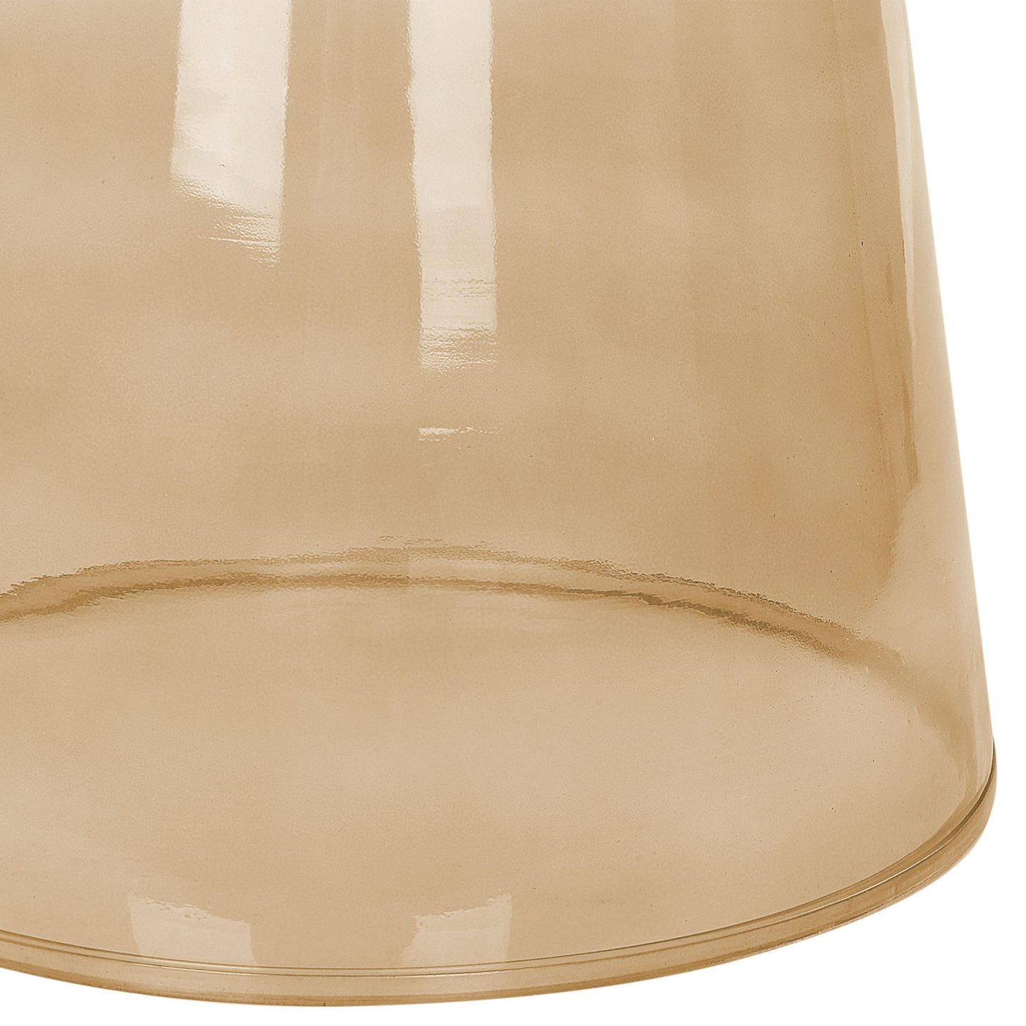 Set Of 2 Transparent Golden Brown Glass Side End Tables 37 x 37 x 43cm And 39 x 39 x 40cm Oval Modern Living Room