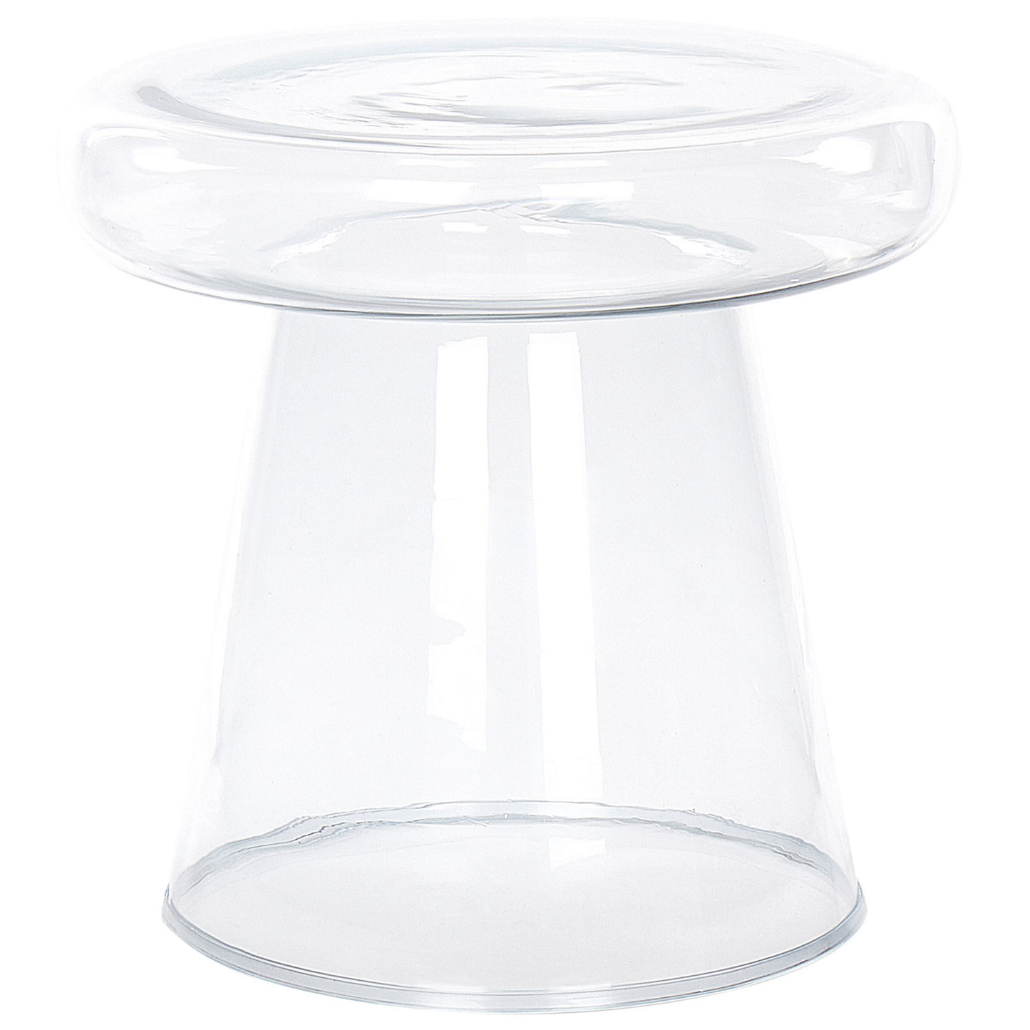 Set Of 2 Transparent Glass Side Tables 37 x 37cm Modern