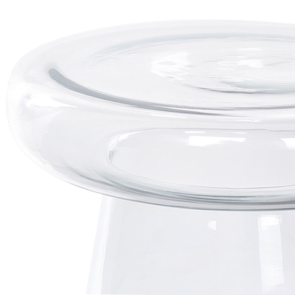 Set Of 2 Transparent Glass Side Tables 37 x 37cm Modern