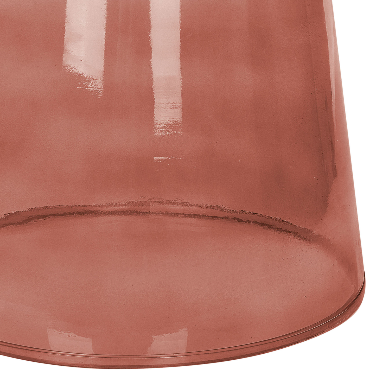 Home Set Of 2 Red Transparent Glass Side End Tables Round Designer 37 x 37 x 43cm And 39 x 39 x 40cm