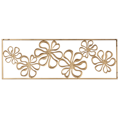 Home Gold Iron Wall Decor 90 x 31cm Handmade Floral Modern