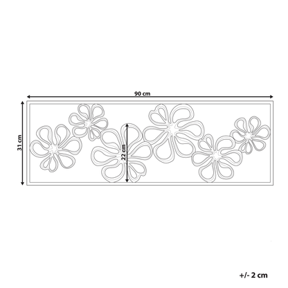 Home Gold Iron Wall Decor 90 x 31cm Handmade Floral Modern