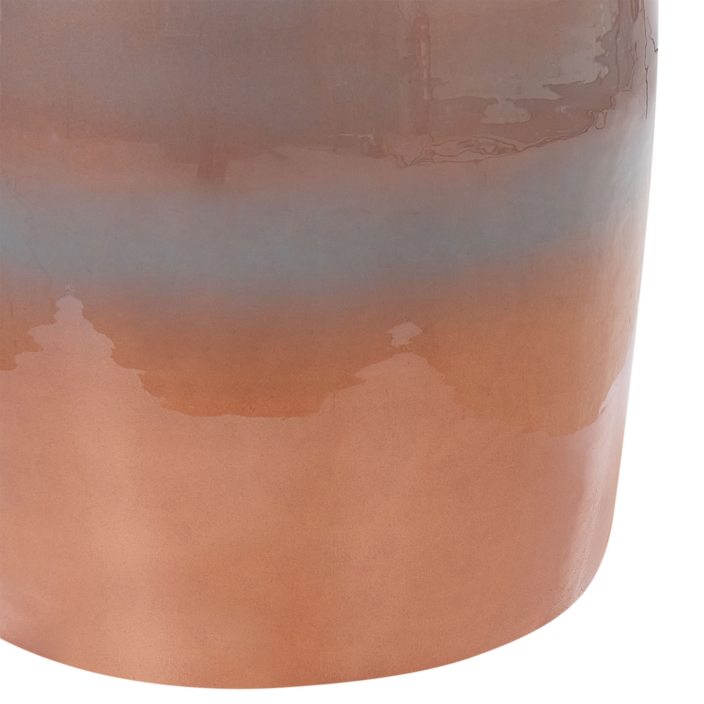 Accent Side Table Golden Brown And Blue Iron 28cm Round Drum