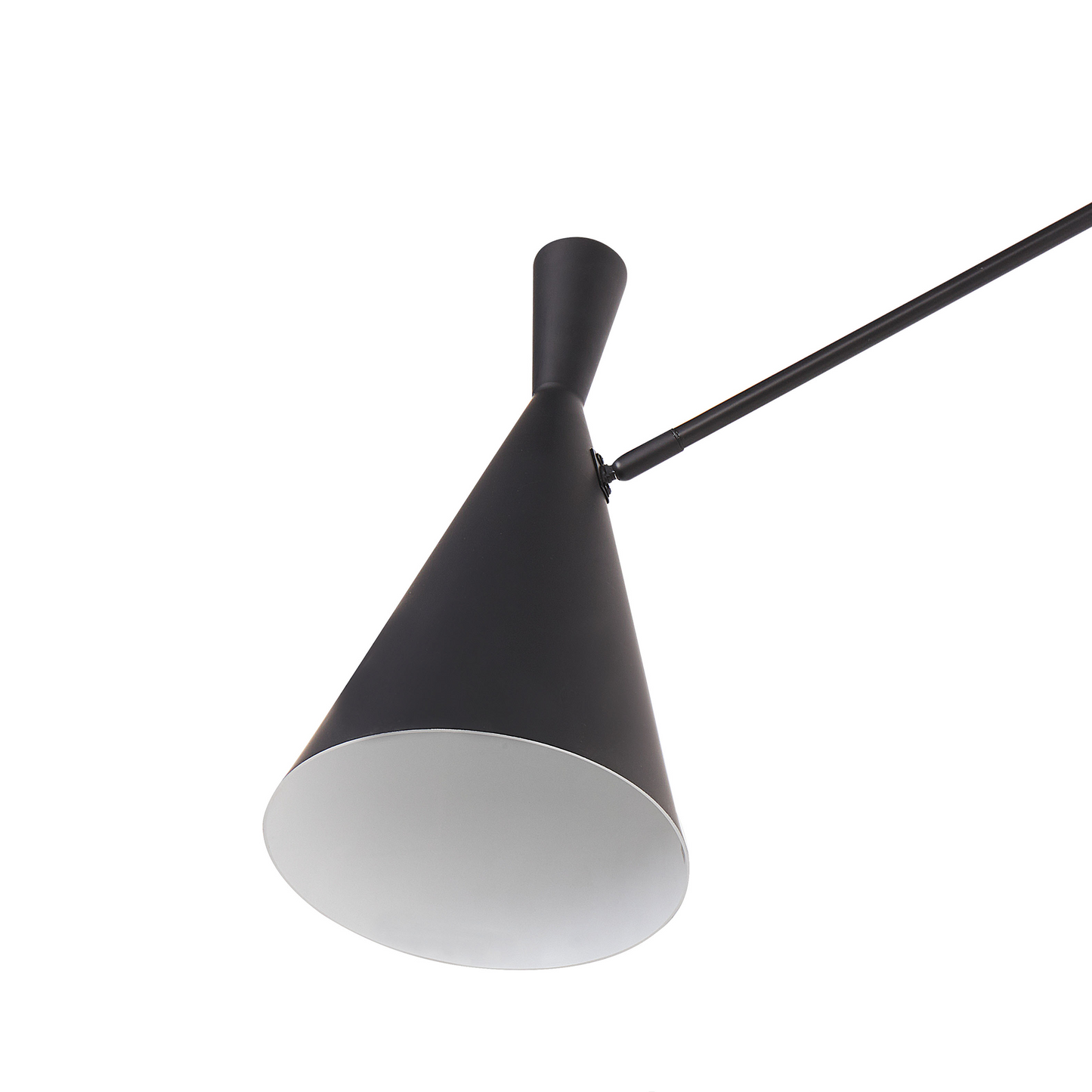 Luma Wall Lamp Black Steel 1 Light Adjustable Arm Cone Shade