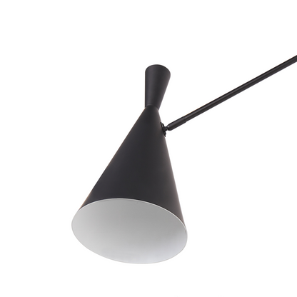 Luma Wall Lamp Black Steel 1 Light Adjustable Arm Cone Shade