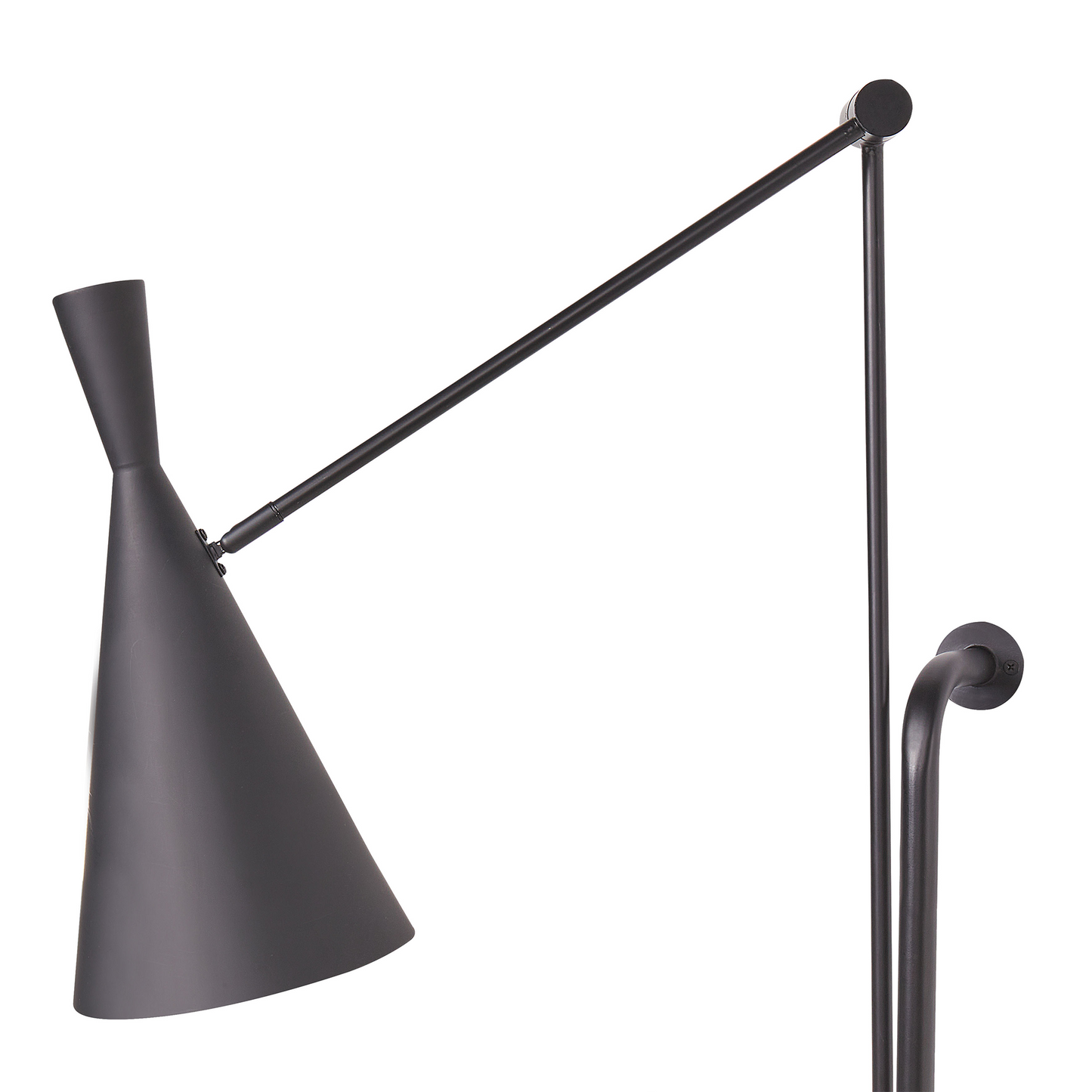 Luma Wall Lamp Black Steel 1 Light Adjustable Arm Cone Shade