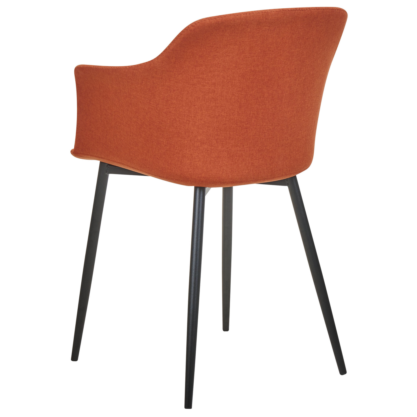 Set of 2 Dining Chairs Orange Upholstered Black Legs Retro