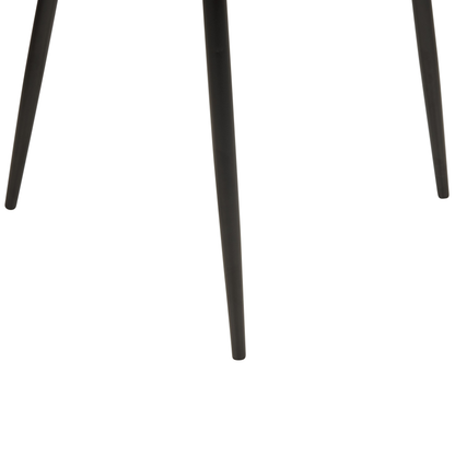 Set of 2 Dining Chairs Orange Upholstered Black Legs Retro
