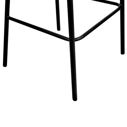 Set 2 Grey Boucle Bar Chairs with Black Metal Legs Armless Curved Backrest Modern Dining