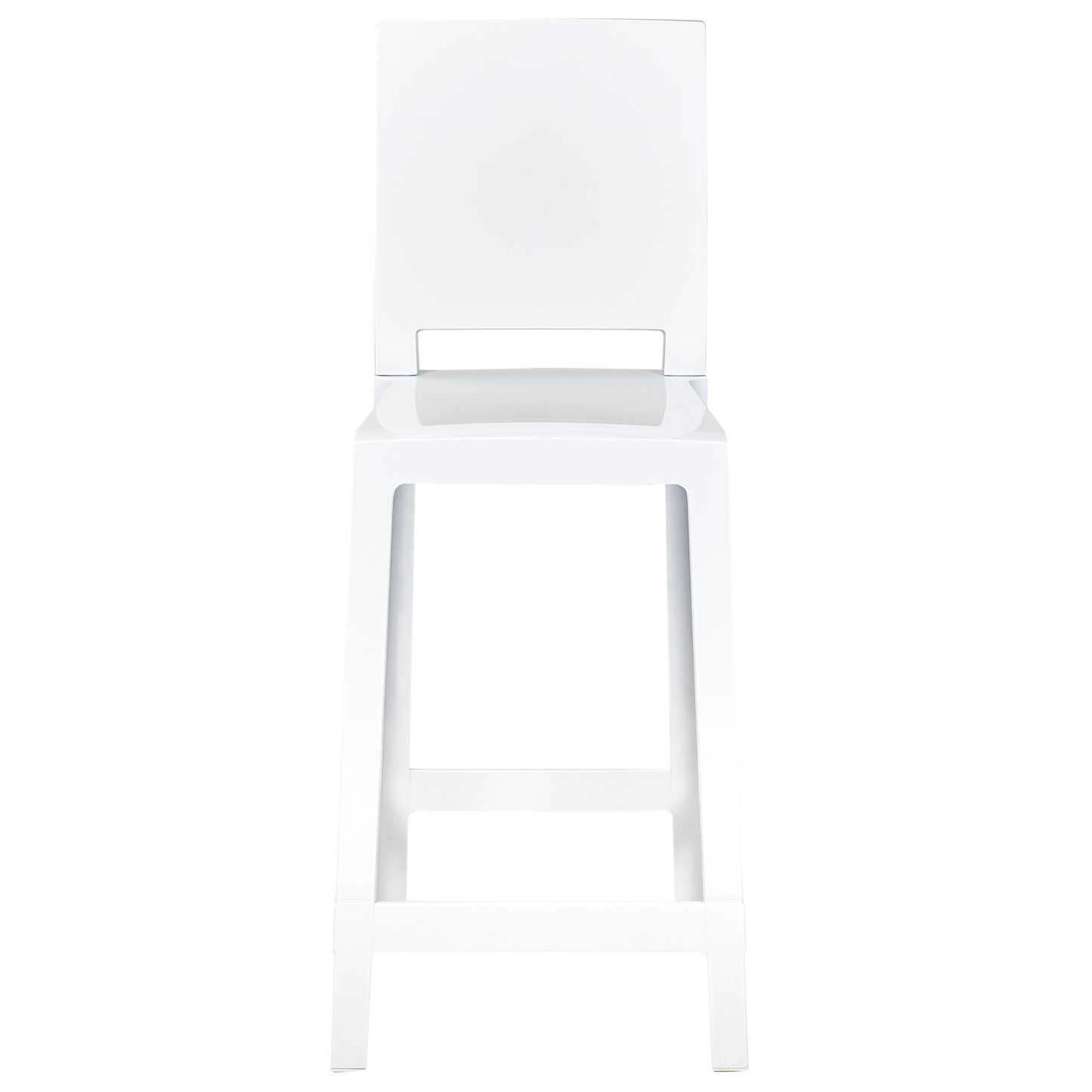 White Plastic Bar Stool Set Of 2 99cm Counter Chairs For Kitchen Island Modern Dining
