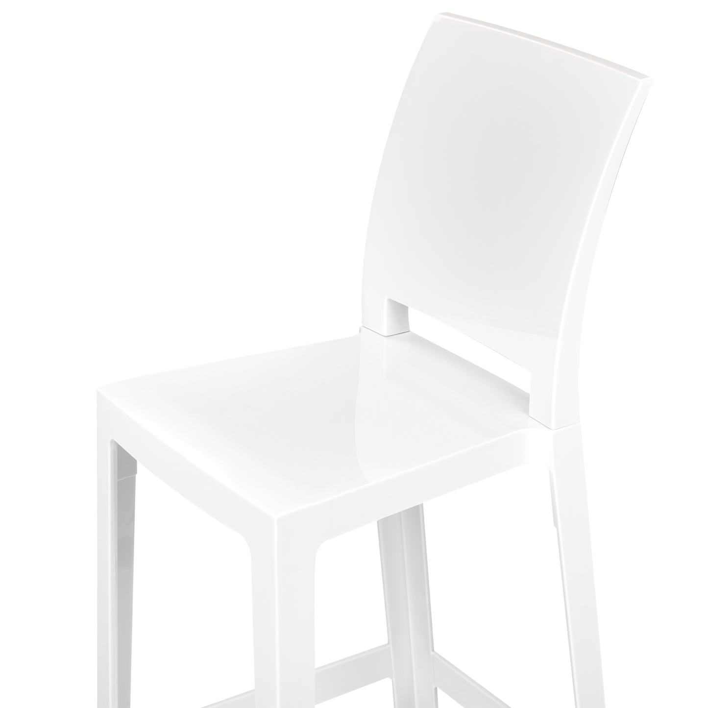 White Plastic Bar Stool Set Of 2 99cm Counter Chairs For Kitchen Island Modern Dining