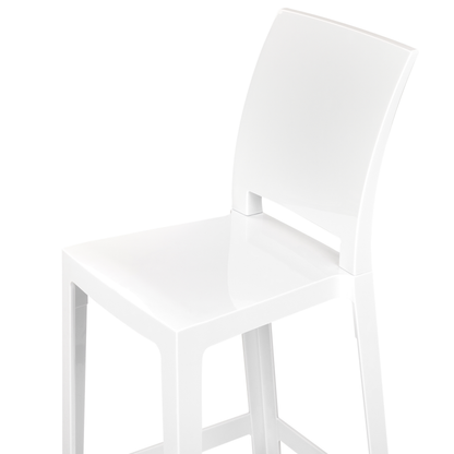 White Plastic Bar Stool Set Of 2 99cm Counter Chairs For Kitchen Island Modern Dining