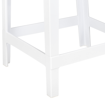 White Plastic Bar Stool Set Of 2 99cm Counter Chairs For Kitchen Island Modern Dining