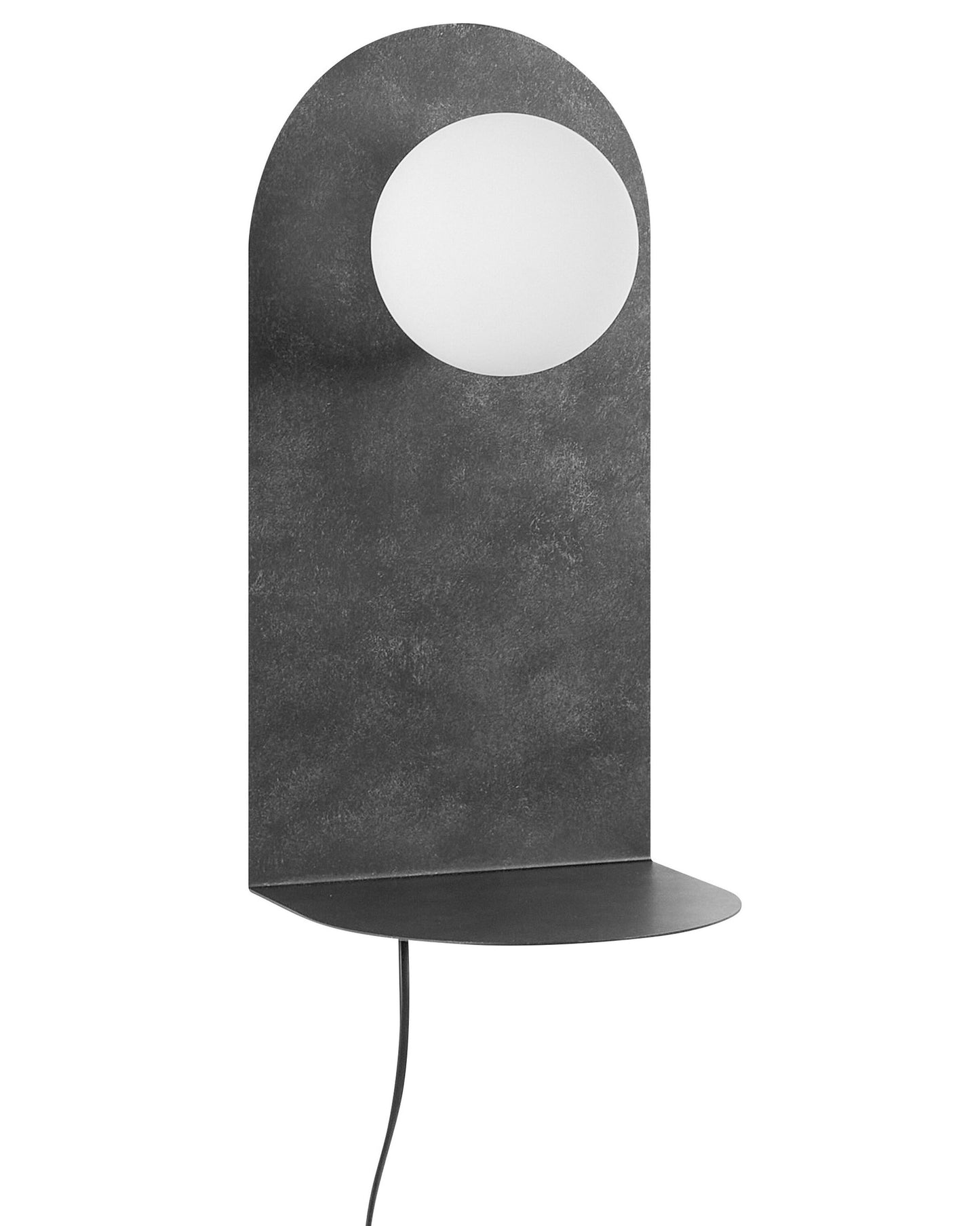Wall Lamp Dark Graphite Grey Steel Glass Shade On Off Switch