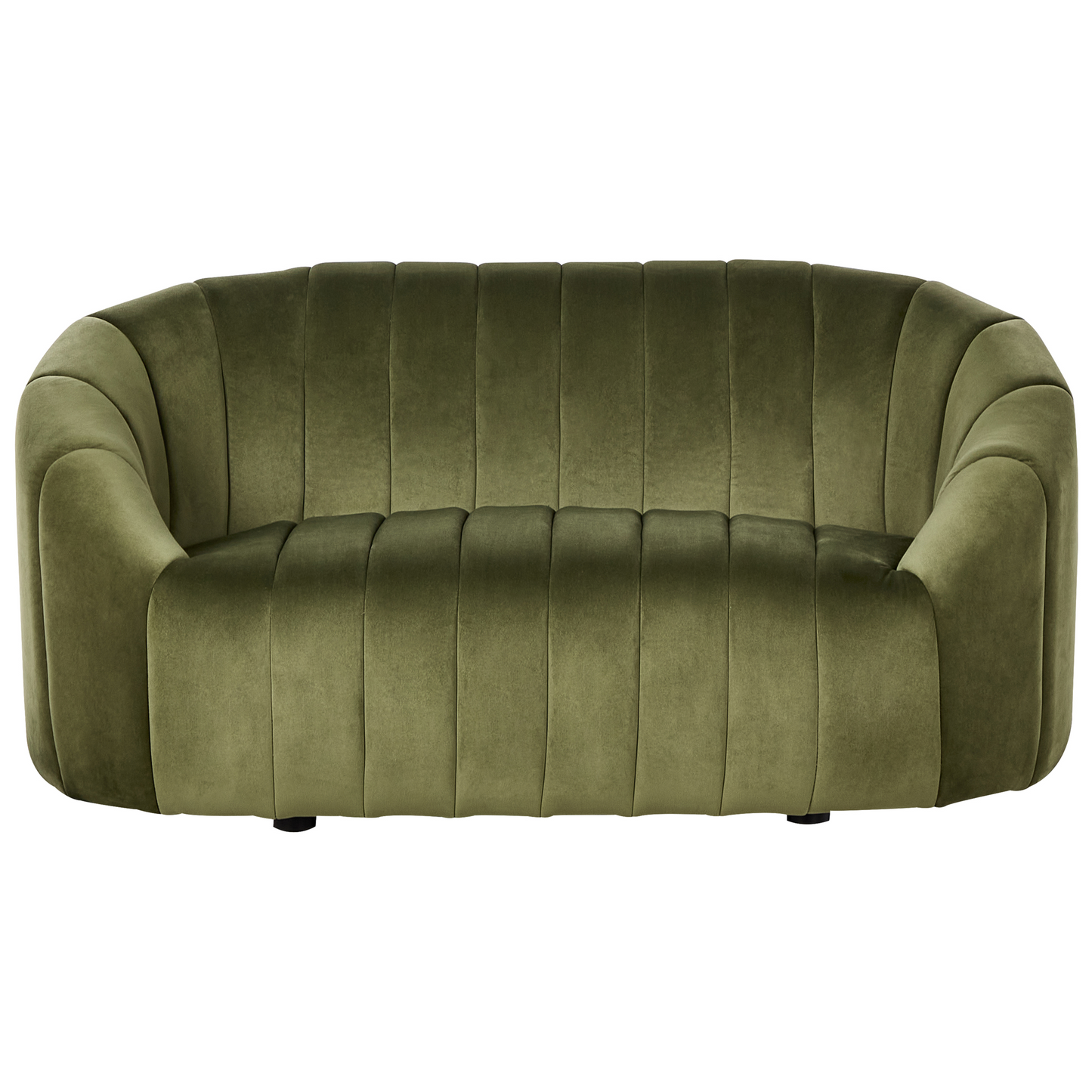 Six Seater Sofa Set Dark Green Velvet Tufted Low Back