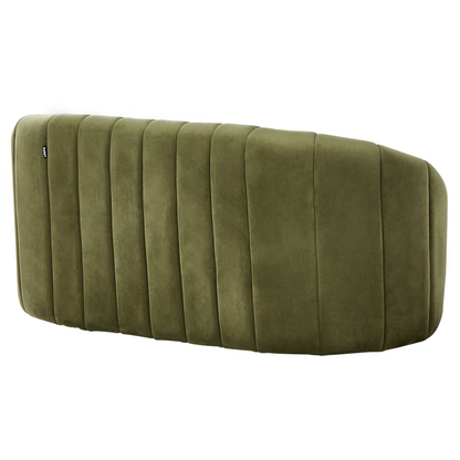 Six Seater Sofa Set Dark Green Velvet Tufted Low Back