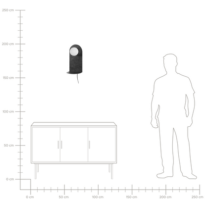 Wall Lamp Dark Graphite Grey Steel Glass Shade On Off Switch