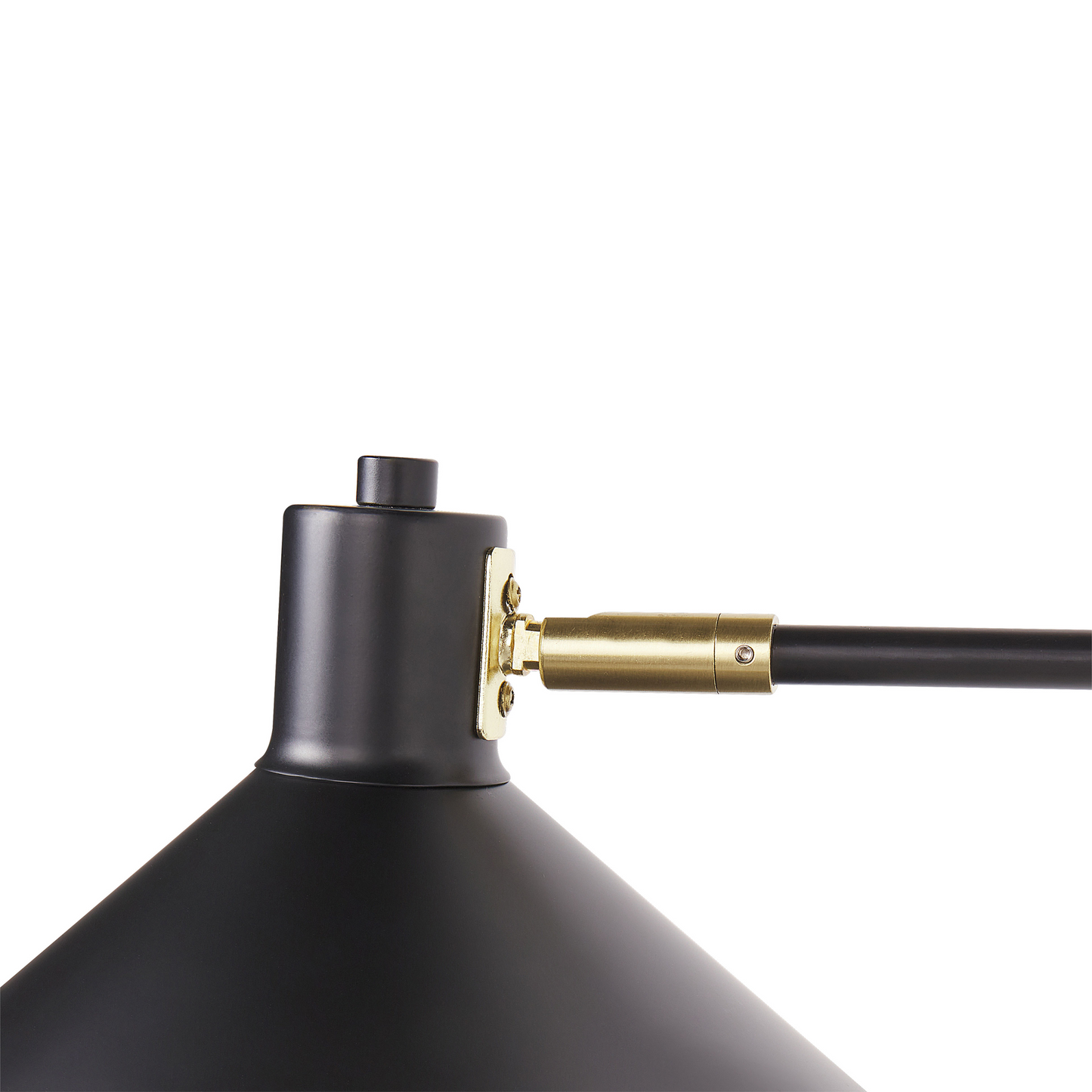 Wall Lamp Black Steel Two Lights Adjustable Drum Shades With Gold Elements Modern Industrial