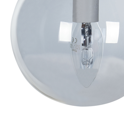 5 Light Pendant Lamp With Smoked Glass Shades Black Base