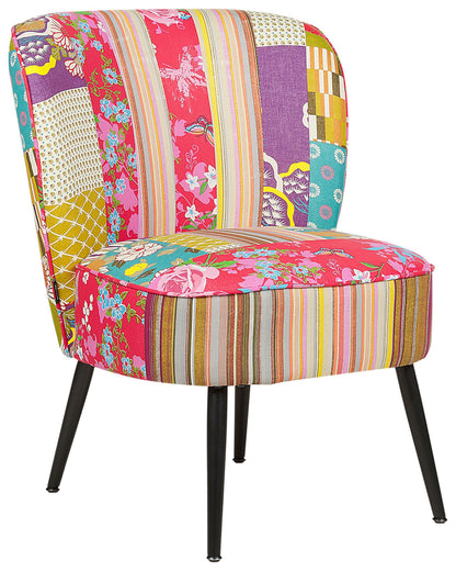 Multicolour Patchwork Armchair Armless Accent Chair With Metal Legs Modern Design For Living Room