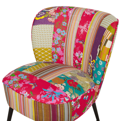 Multicolour Patchwork Armchair Armless Accent Chair With Metal Legs Modern Design For Living Room
