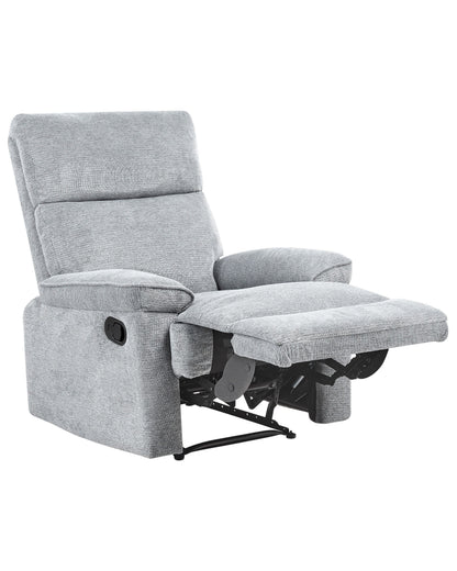 Grey Polyester Fabric Armchair With Footrest Modern Contemporary Style Sofa Chair