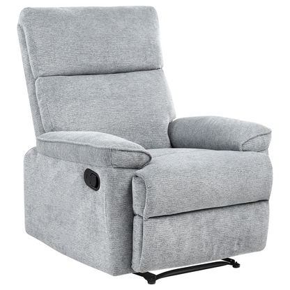 Grey Polyester Fabric Armchair With Footrest Modern Contemporary Style Sofa Chair