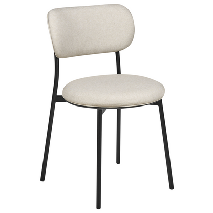 Living Beige Polyester Armless Dining Chairs Set Of 2 With Durable Metal Legs For Kitchen And Dining