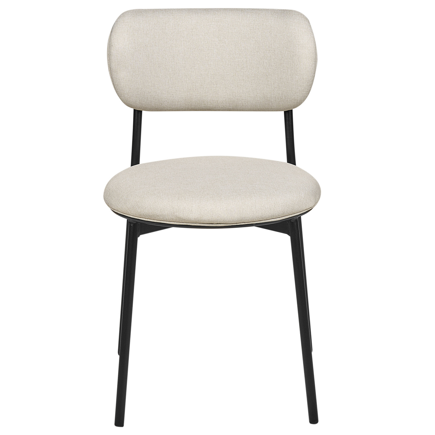 Living Beige Polyester Armless Dining Chairs Set Of 2 With Durable Metal Legs For Kitchen And Dining